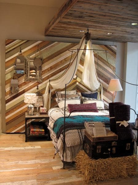 Collage Wood Wall Bed Canopy