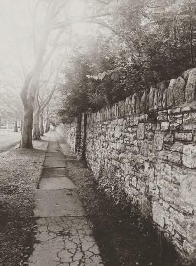 Stone Wall Walkway Sepia