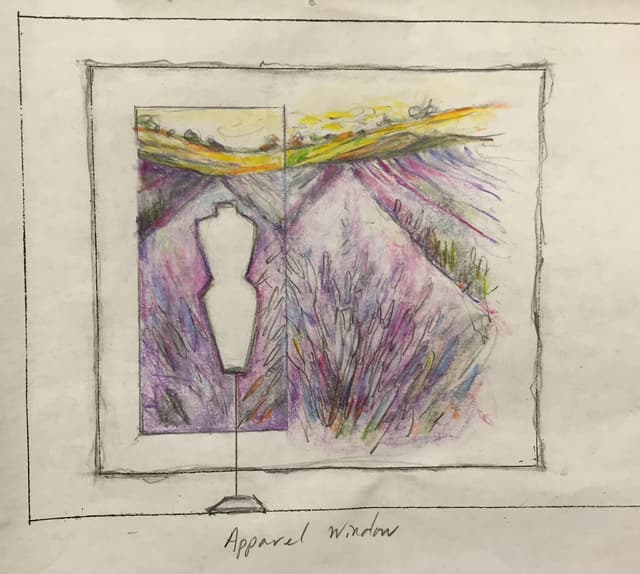 Apparel Window Display Sketch