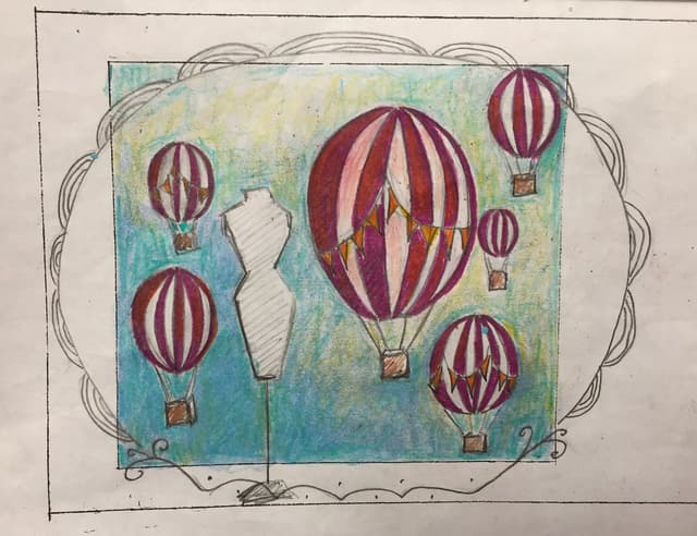 Hot Air Balloon Sketch